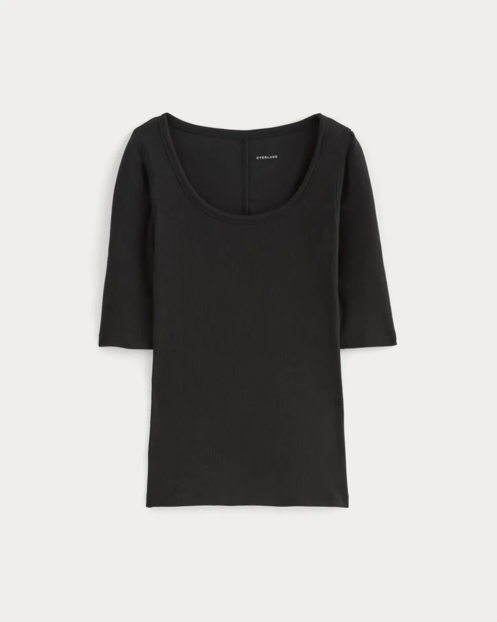 The Luxe Rib Scoop-Neck Tee
