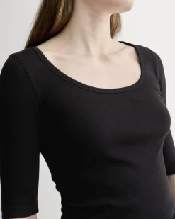 The Luxe Rib Scoop-Neck Tee