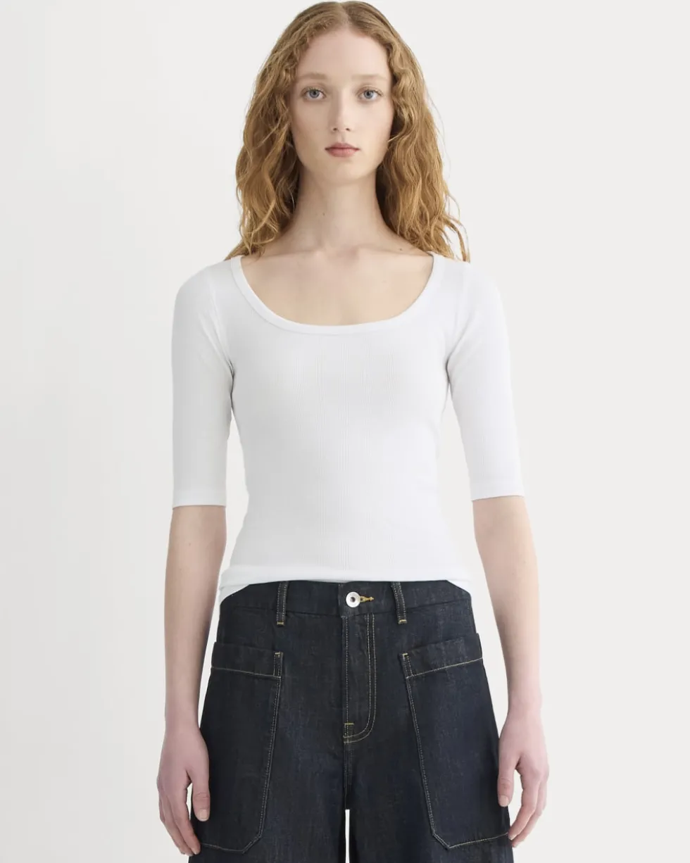 The Luxe Rib Scoop-Neck Tee