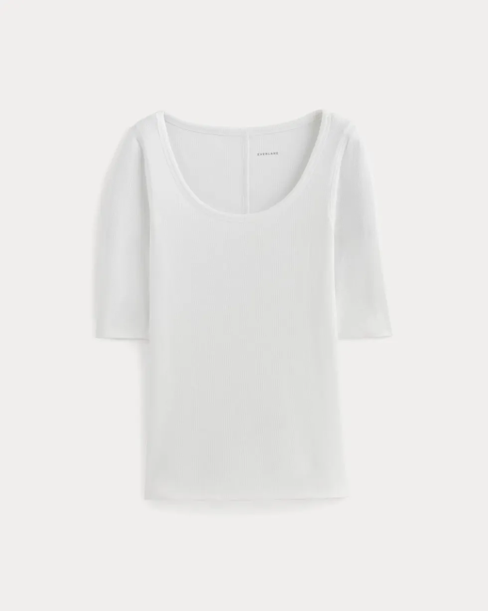 The Luxe Rib Scoop-Neck Tee