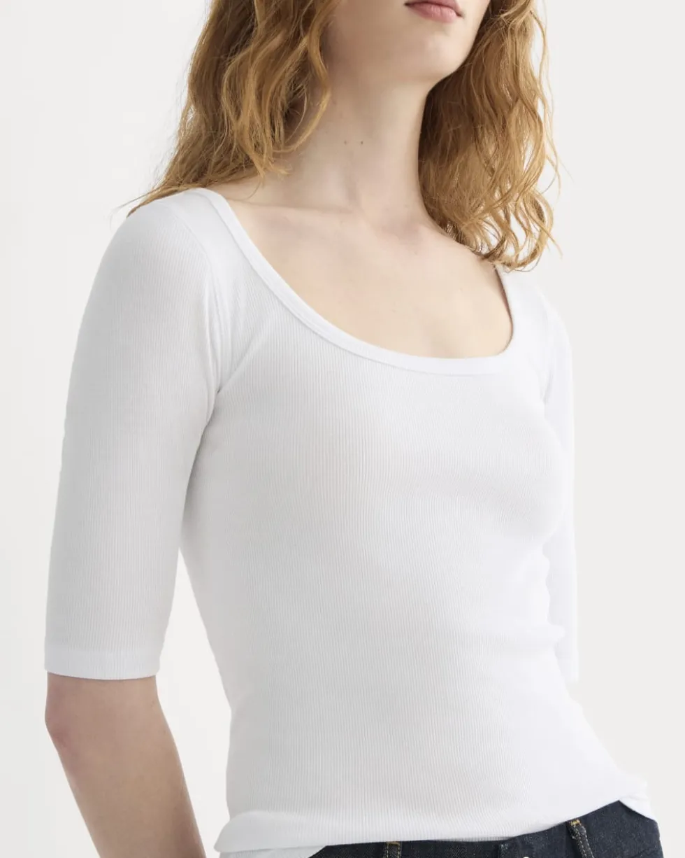 The Luxe Rib Scoop-Neck Tee