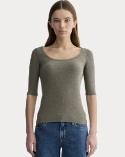 The Luxe Rib Scoop-Neck Tee