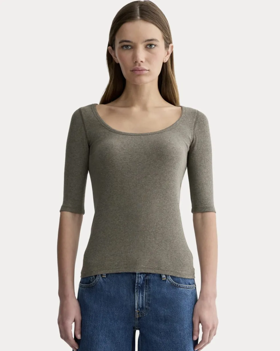 The Luxe Rib Scoop-Neck Tee