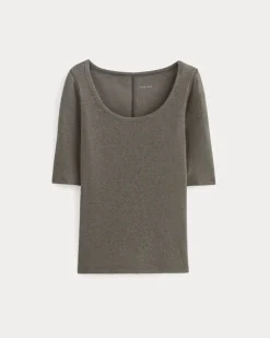 The Luxe Rib Scoop-Neck Tee