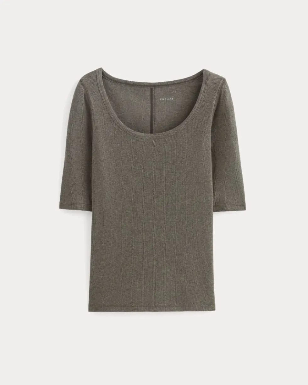 The Luxe Rib Scoop-Neck Tee