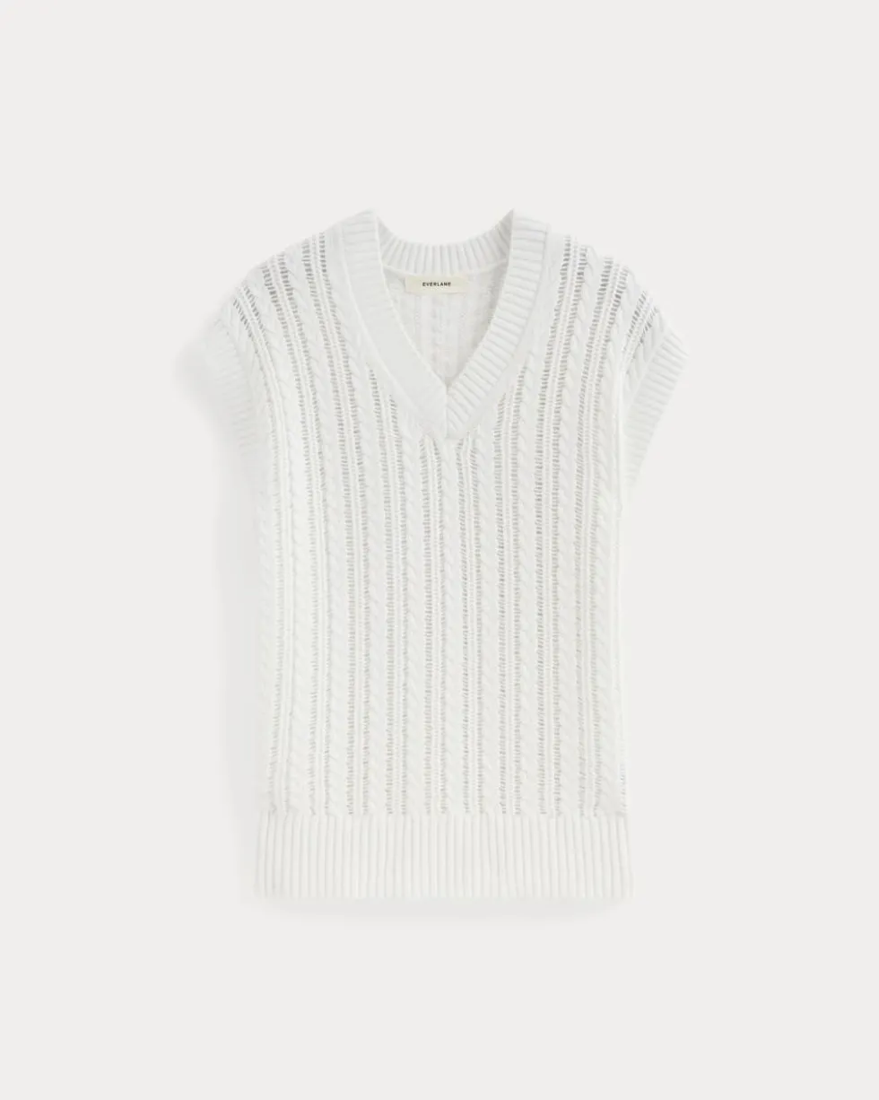 The Mesh Cable Vest in Everyday Cotton