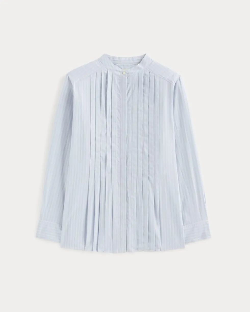 The Pleated Shirt in Silky Cotton