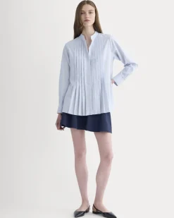 The Pleated Shirt in Silky Cotton