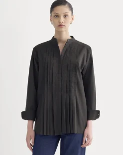 The Pleated Shirt in Silky Cotton