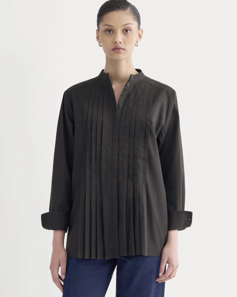 The Pleated Shirt in Silky Cotton