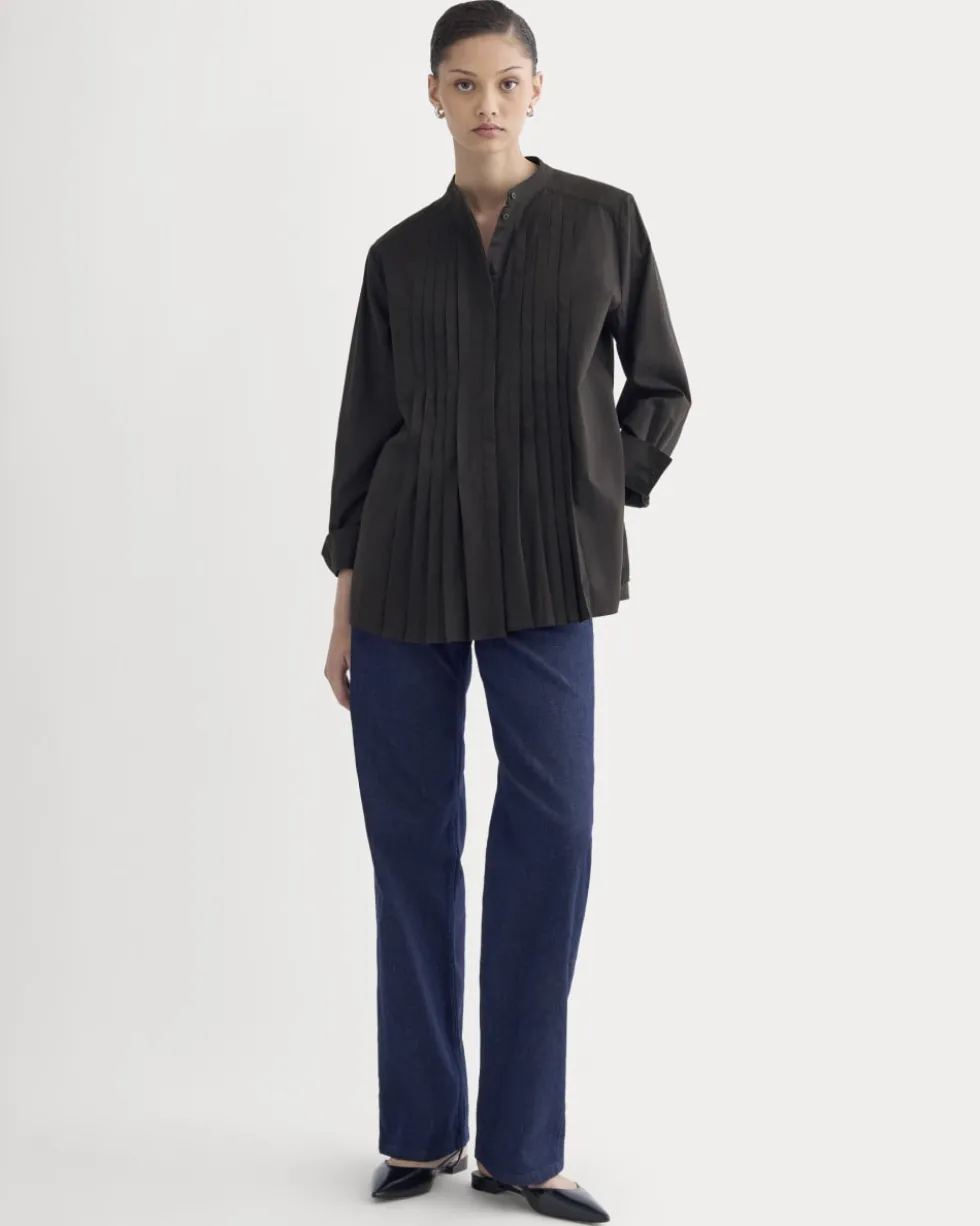 The Pleated Shirt in Silky Cotton