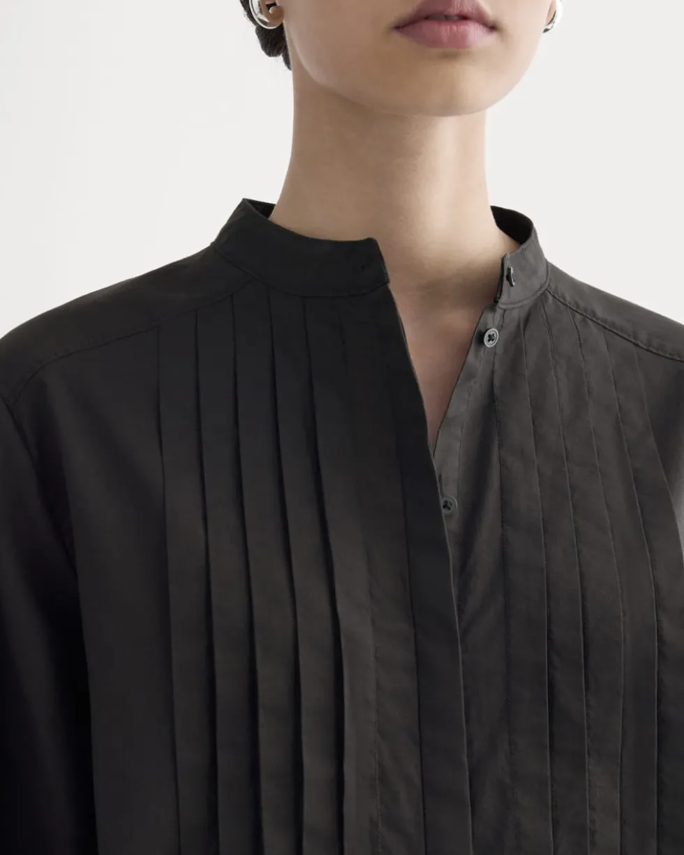 The Pleated Shirt in Silky Cotton