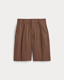 The Pleated Short in Stretch Linen