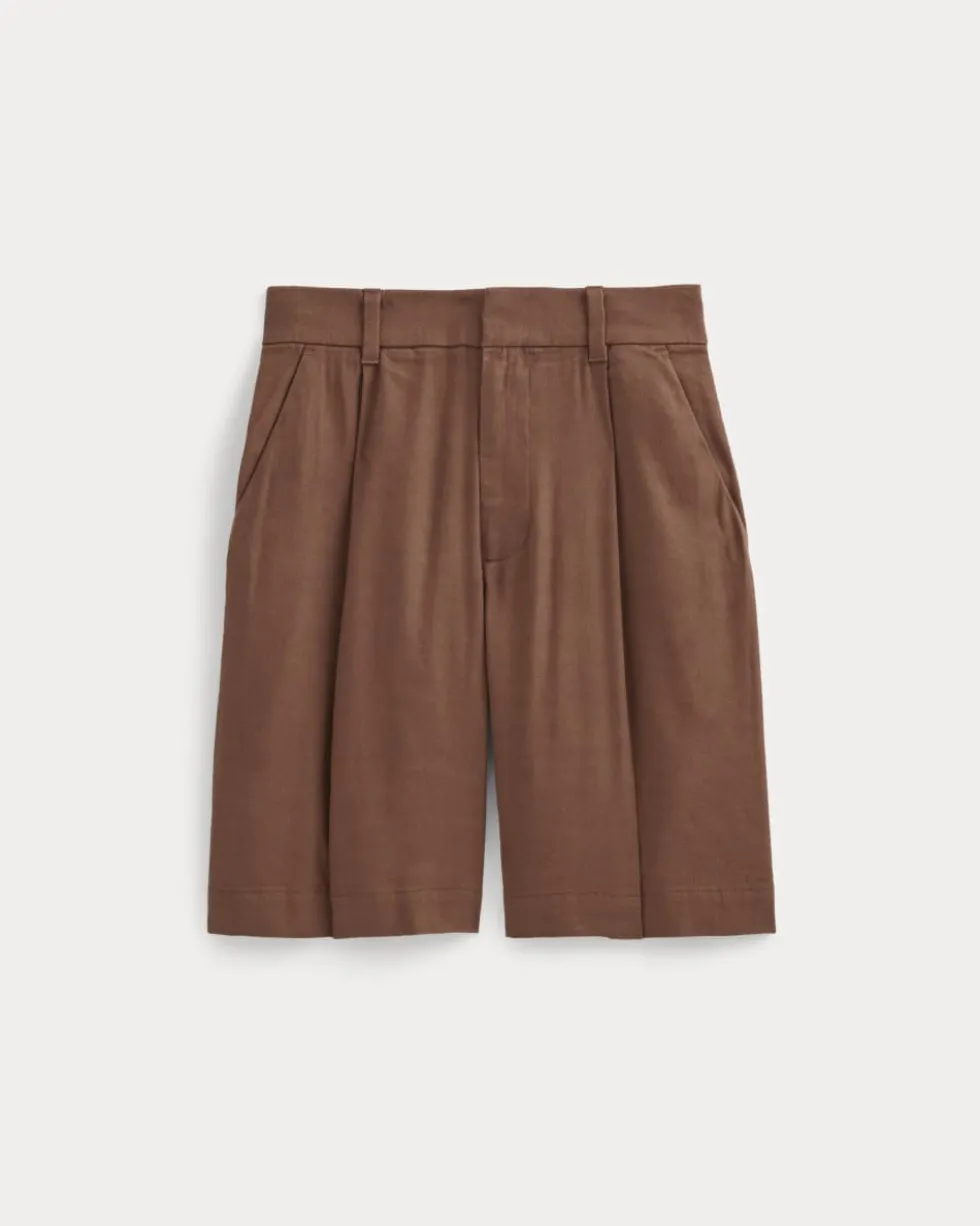 The Pleated Short in Stretch Linen