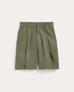The Pleated Short in Stretch Linen