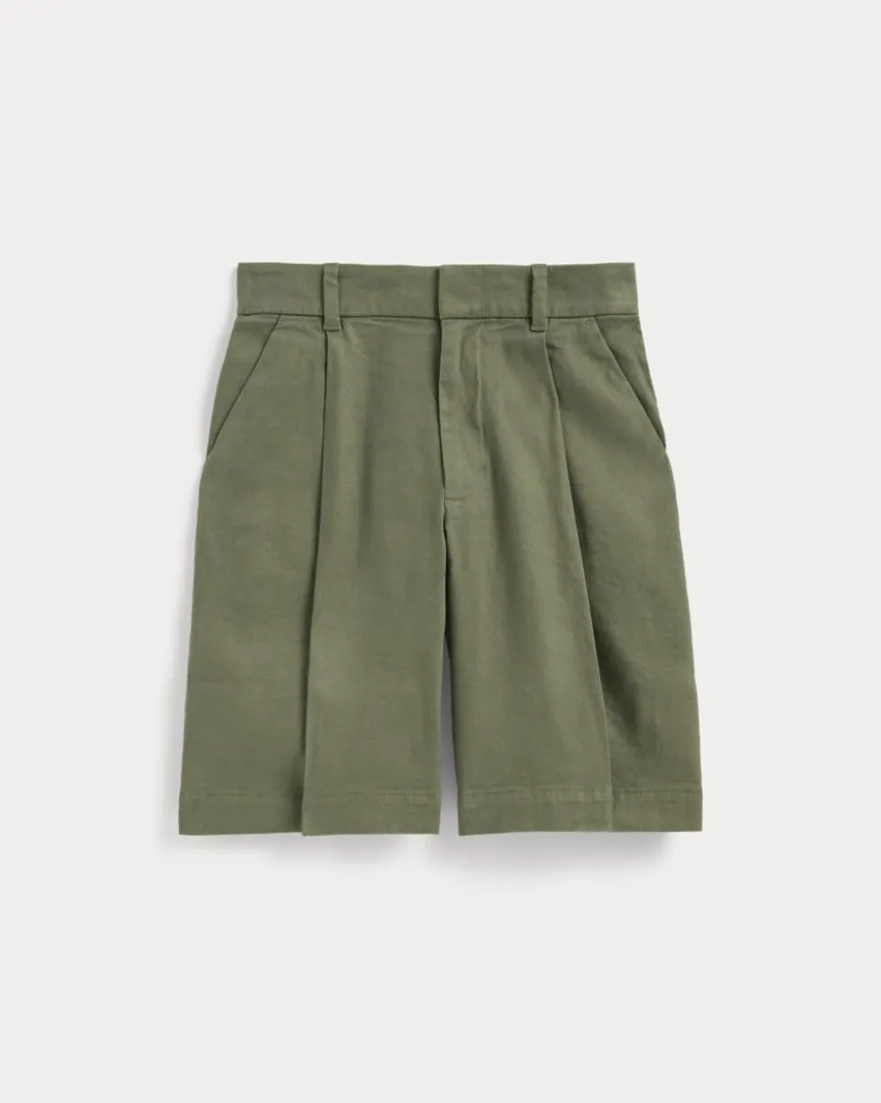 The Pleated Short in Stretch Linen