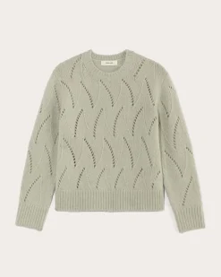 The Pointelle Sweater in Cloud