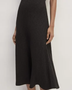 The Rib-Knit Cap-Sleeve Midi Dress