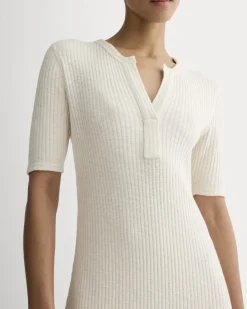 The Rib-Knit Henley Dress
