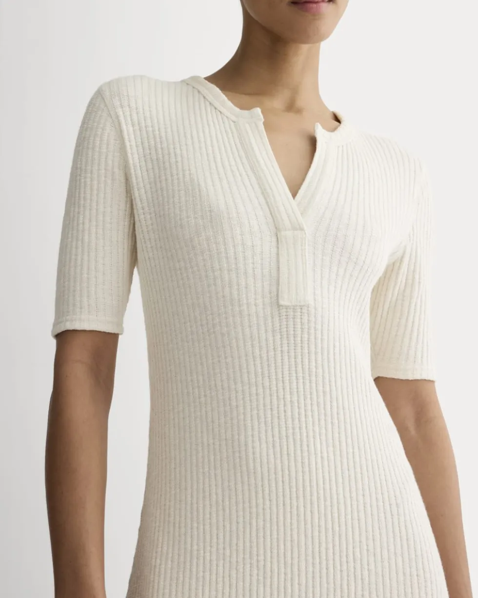 The Rib-Knit Henley Dress
