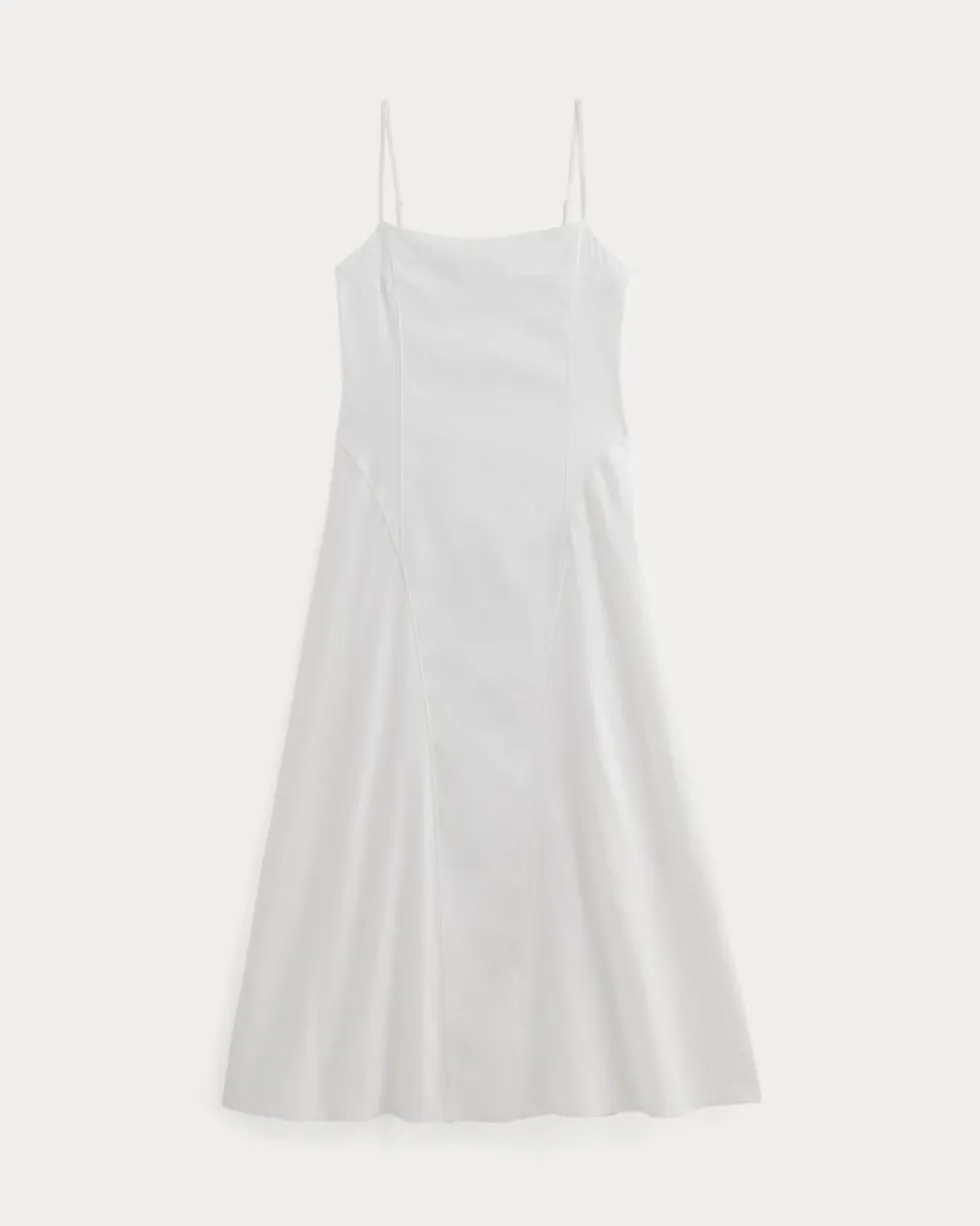 The Seamed Dress in Stretch Linen