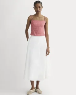 The Seamed Top in Stretch Linen
