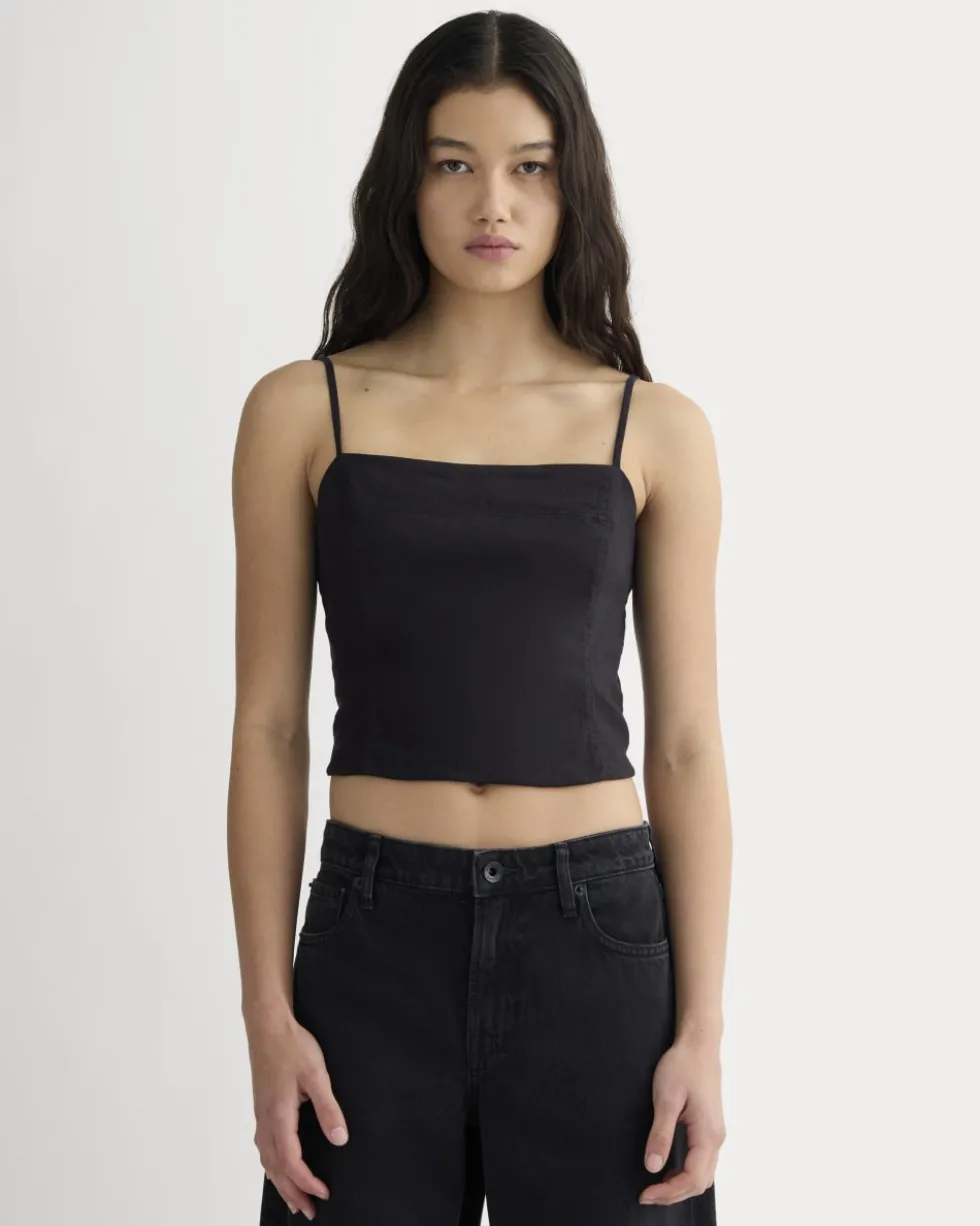The Seamed Top in Stretch Linen