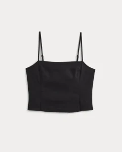 The Seamed Top in Stretch Linen
