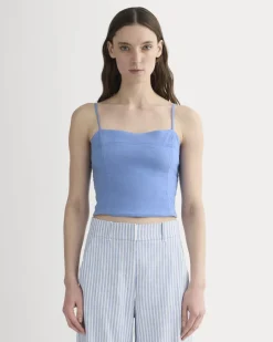 The Seamed Top in Stretch Linen