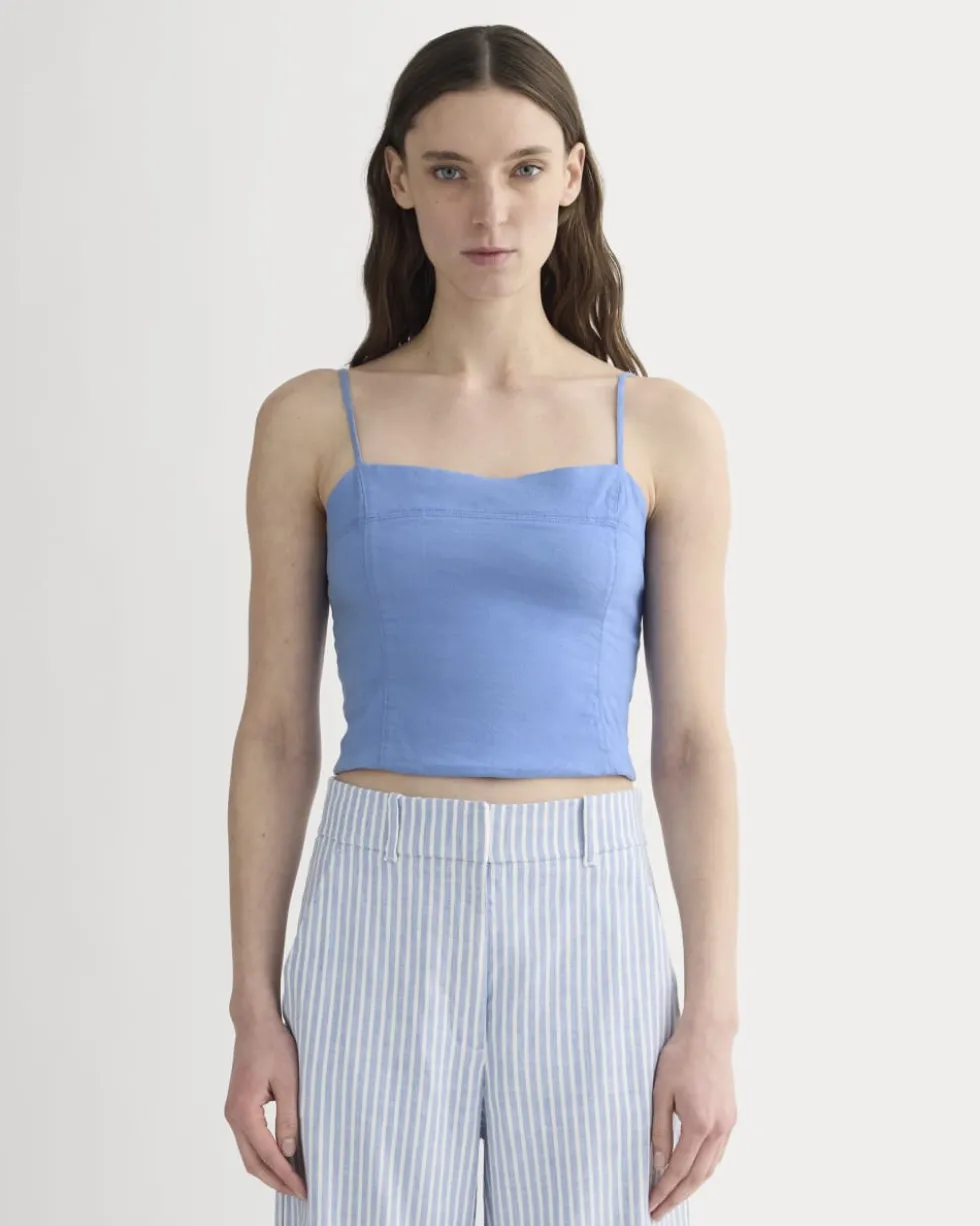 The Seamed Top in Stretch Linen