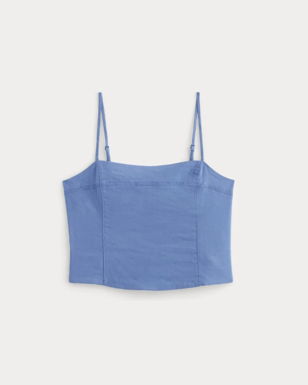 The Seamed Top in Stretch Linen
