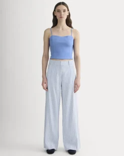 The Seamed Top in Stretch Linen