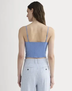 The Seamed Top in Stretch Linen