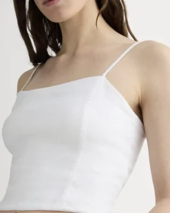 The Seamed Top in Stretch Linen