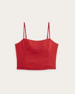 The Seamed Top in Stretch Linen
