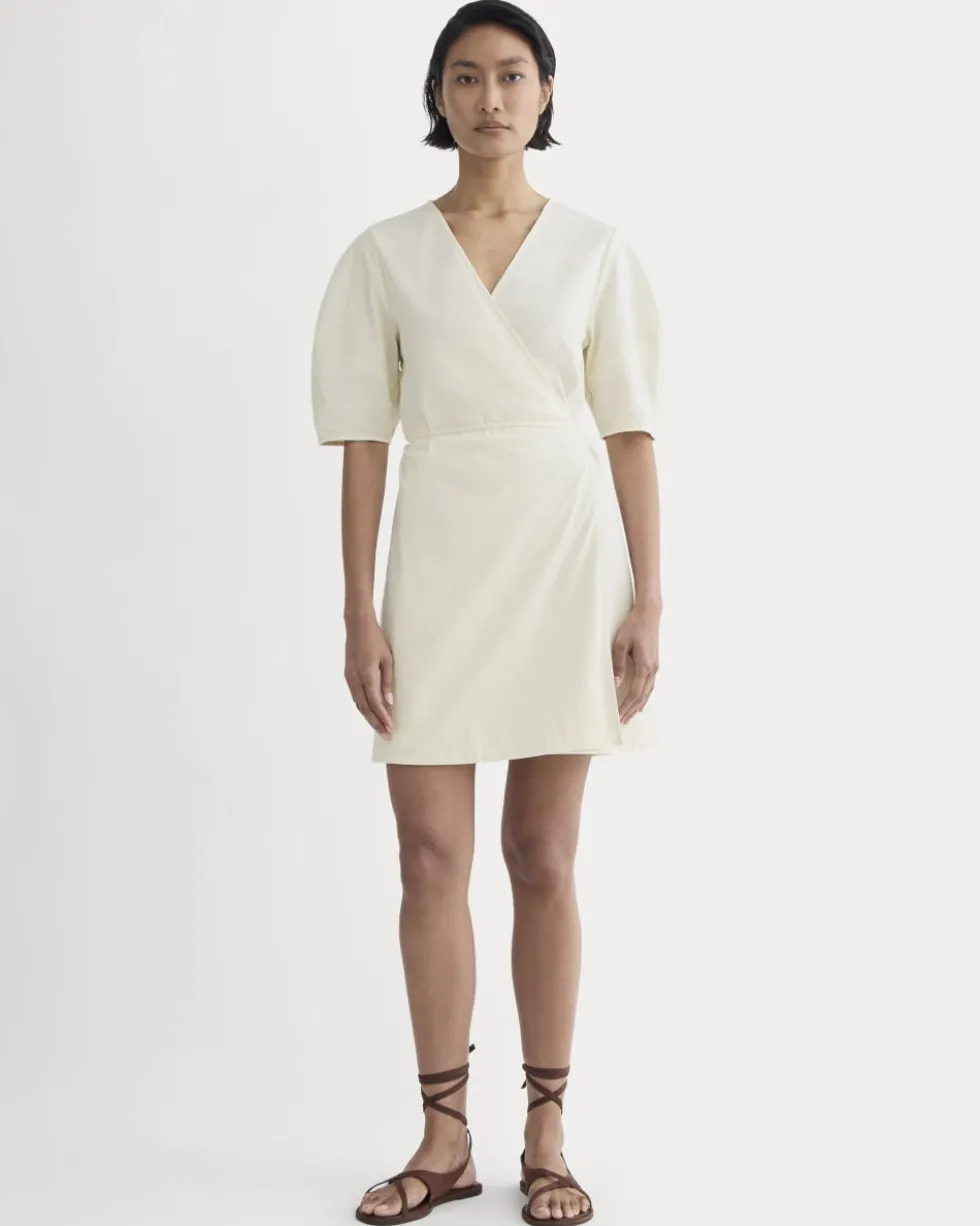 The Seersucker Mini Wrap Dress