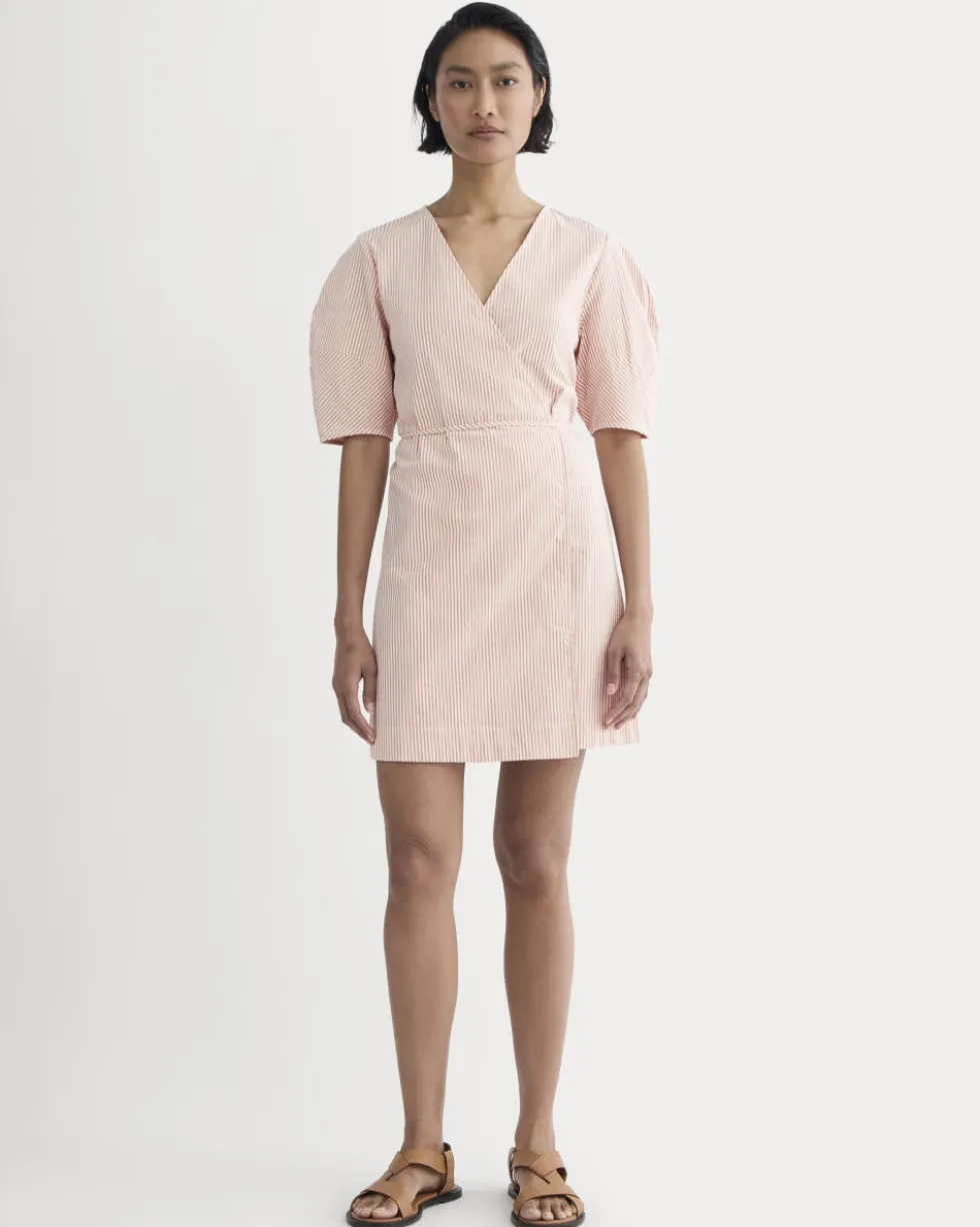The Seersucker Mini Wrap Dress