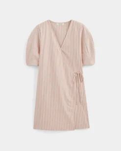 The Seersucker Mini Wrap Dress