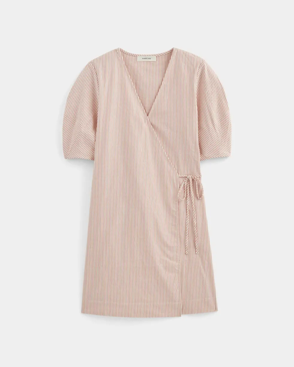 The Seersucker Mini Wrap Dress