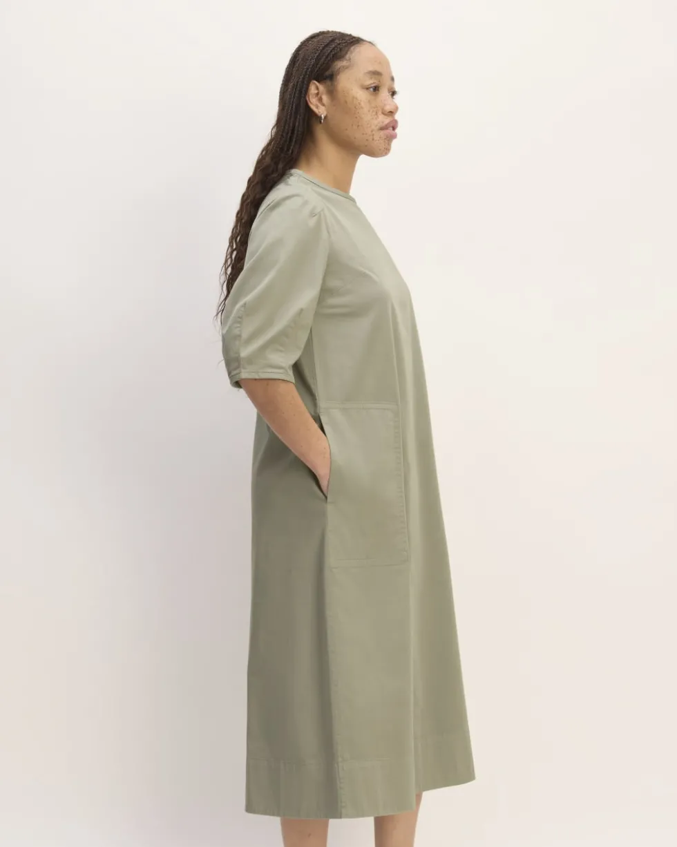 The Short-Sleeve Puff Midi Dress