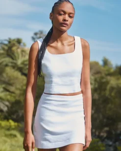 The Square Tank in Stretch Linen