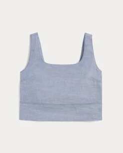 The Square Tank in Stretch Linen