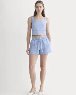 The Square Tank in Stretch Linen