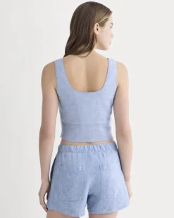The Square Tank in Stretch Linen