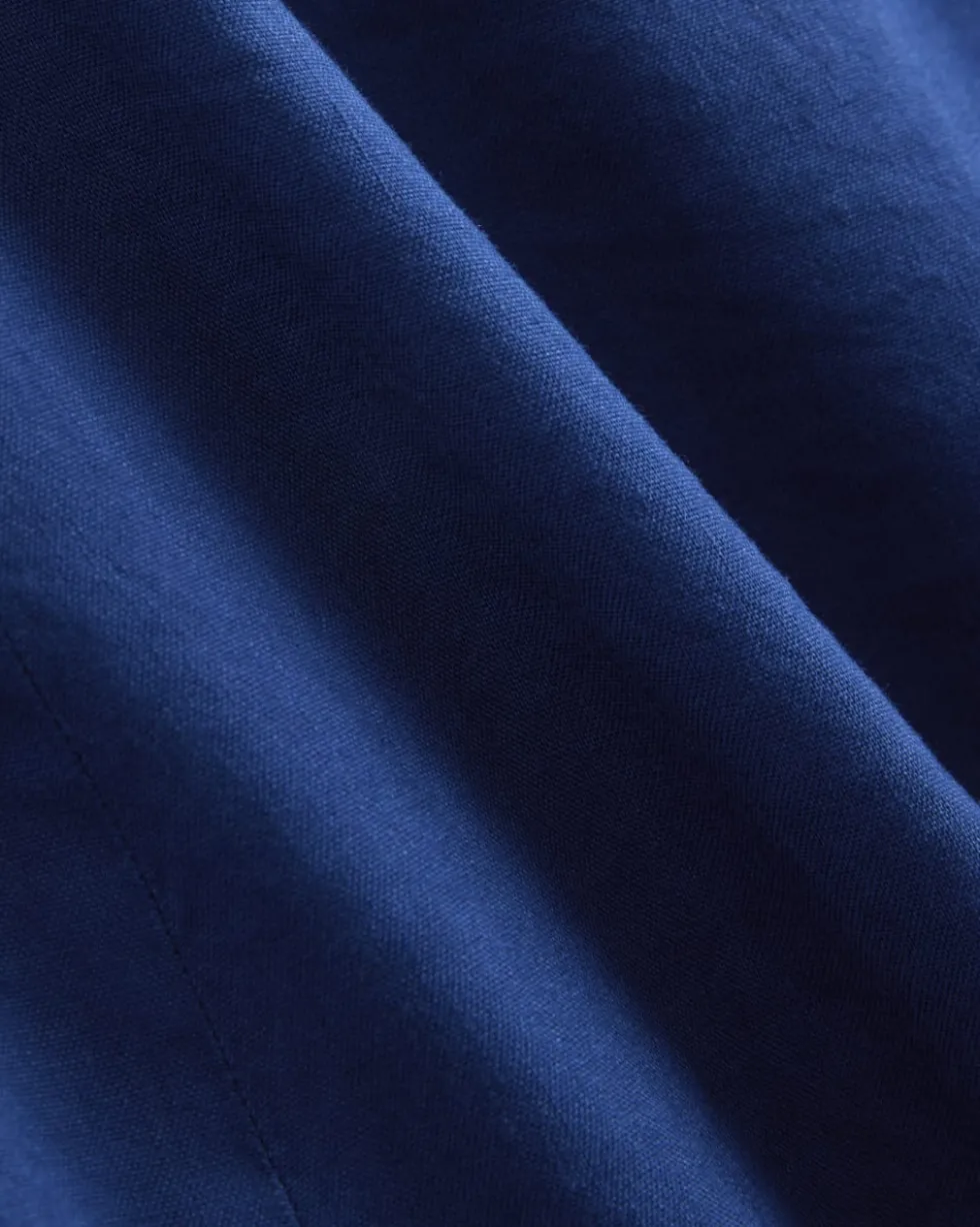 Tie-Neck Dress in Stretch Linen