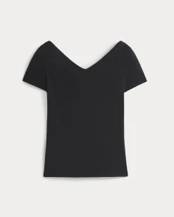 Tissue Short-Sleeve V-Neck Top
