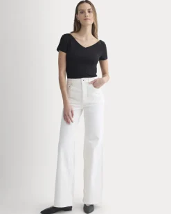 Tissue Short-Sleeve V-Neck Top