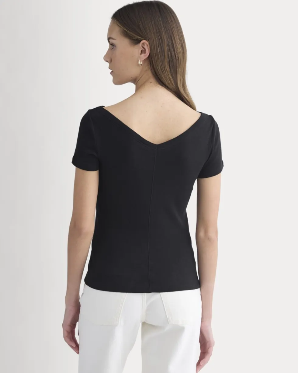 Tissue Short-Sleeve V-Neck Top