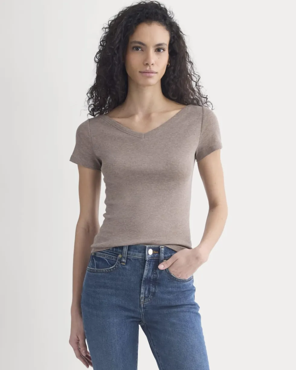 Tissue Short-Sleeve V-Neck Top