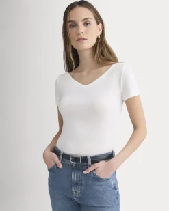 Tissue Short-Sleeve V-Neck Top